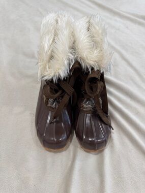 Women’s Brown Faux-Fur Lined Winter Duck Boots